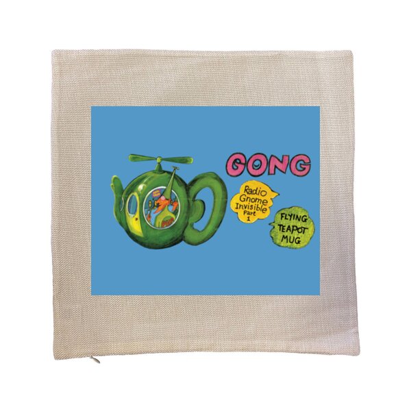 Gong - Flying Teapot Invisible Gnome cushion cover Thumbnail